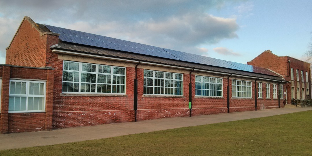 One of the rooftop solar PV installations installed on schools across the UK