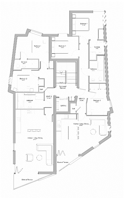 First Floor 1 x 2 bed 1 x 3 bed flat