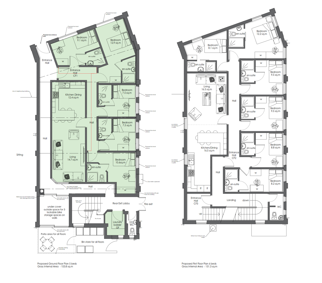 Proposed Ground and 1st Floor Plans